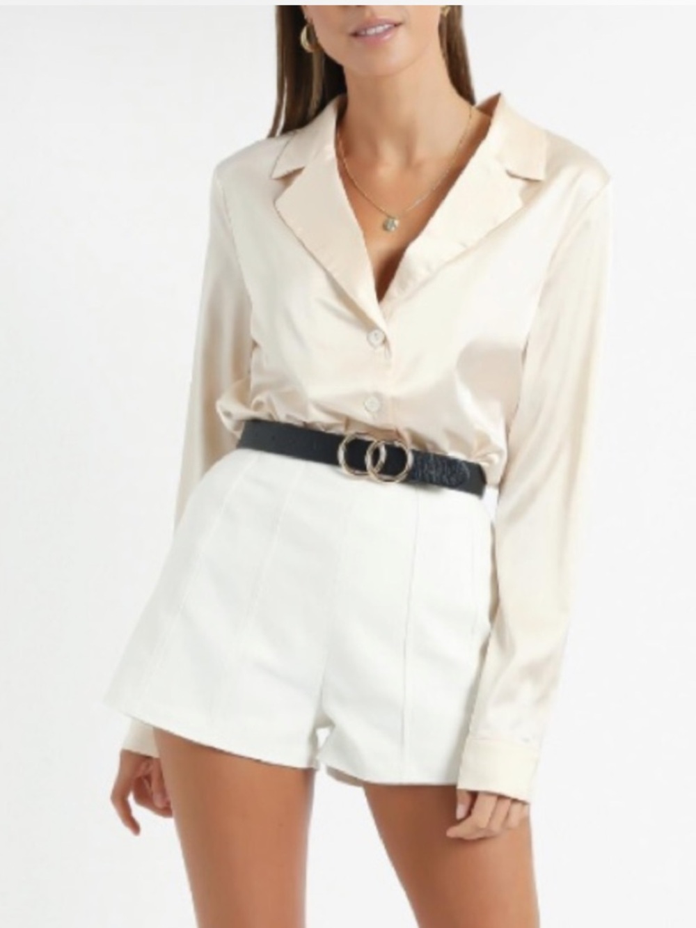 Lioness Cream Button-Front Blouse